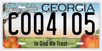 GA license plate COQ4105