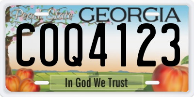 GA license plate COQ4123