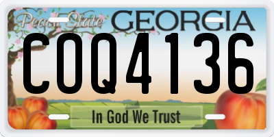 GA license plate COQ4136