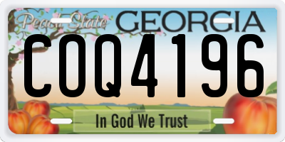 GA license plate COQ4196