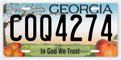 GA license plate COQ4274
