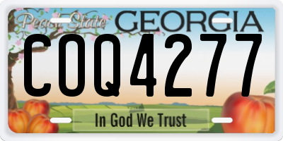GA license plate COQ4277