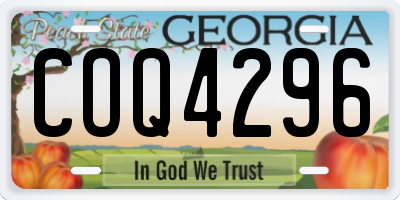 GA license plate COQ4296