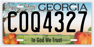 GA license plate COQ4327