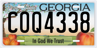 GA license plate COQ4338