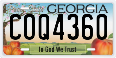 GA license plate COQ4360