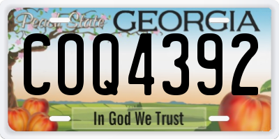 GA license plate COQ4392