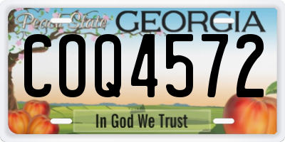 GA license plate COQ4572