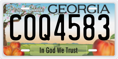 GA license plate COQ4583