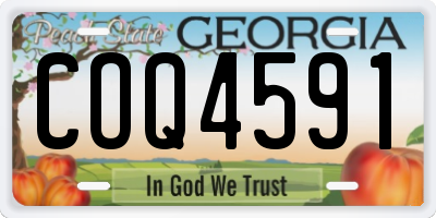 GA license plate COQ4591