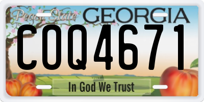 GA license plate COQ4671