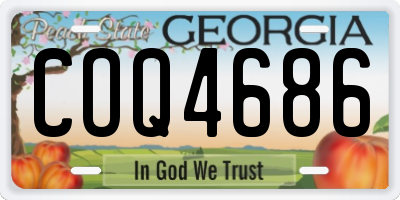 GA license plate COQ4686
