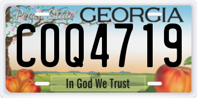 GA license plate COQ4719