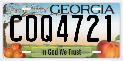GA license plate COQ4721