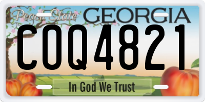 GA license plate COQ4821