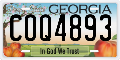 GA license plate COQ4893