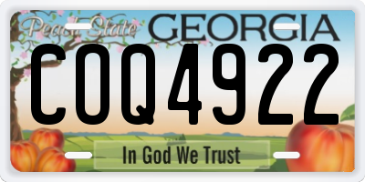 GA license plate COQ4922