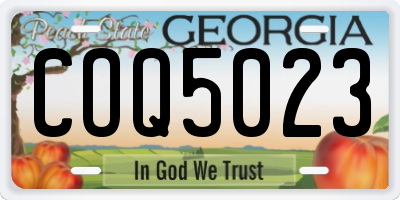 GA license plate COQ5023