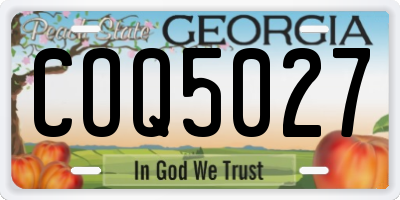 GA license plate COQ5027