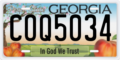 GA license plate COQ5034