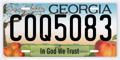 GA license plate COQ5083