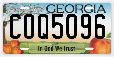 GA license plate COQ5096