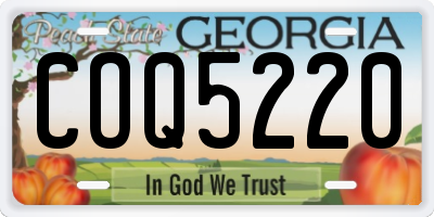 GA license plate COQ5220