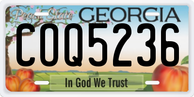GA license plate COQ5236