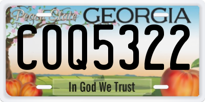 GA license plate COQ5322