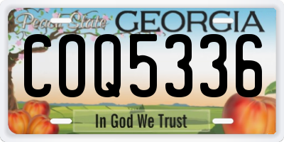 GA license plate COQ5336