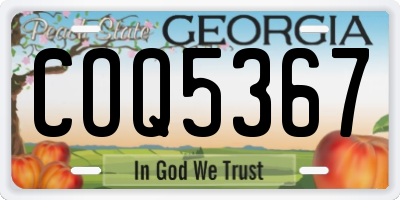 GA license plate COQ5367