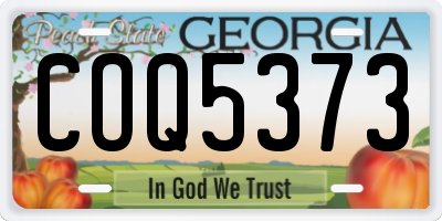GA license plate COQ5373