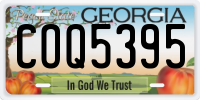 GA license plate COQ5395