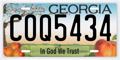 GA license plate COQ5434