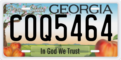 GA license plate COQ5464