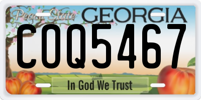 GA license plate COQ5467