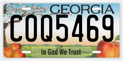 GA license plate COQ5469