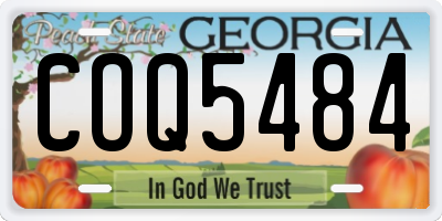 GA license plate COQ5484