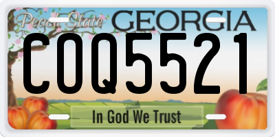 GA license plate COQ5521