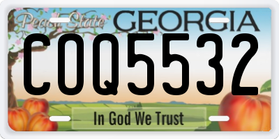 GA license plate COQ5532