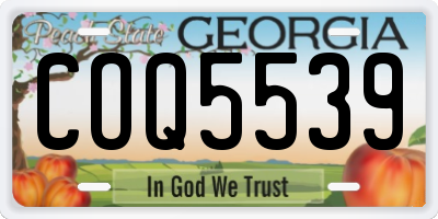 GA license plate COQ5539