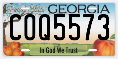 GA license plate COQ5573