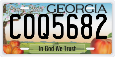 GA license plate COQ5682