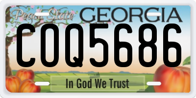 GA license plate COQ5686