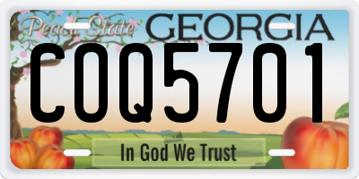 GA license plate COQ5701