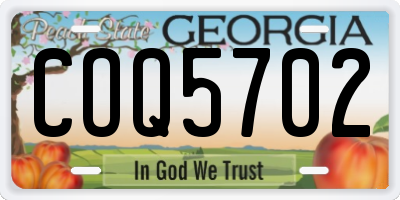 GA license plate COQ5702