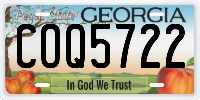 GA license plate COQ5722