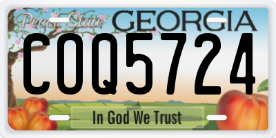 GA license plate COQ5724