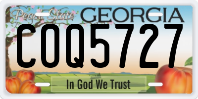 GA license plate COQ5727
