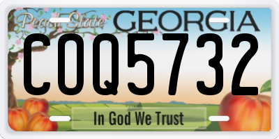 GA license plate COQ5732